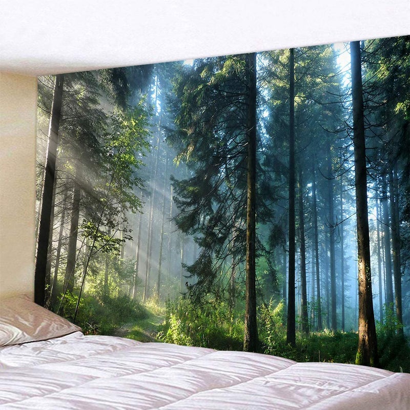 Llamazing Forest Tapestry Home Decor Landscape Living Room Bedroom Decoration Magic Tapestry Curtain (Morning Forest, 78''LÃ—60''W) - Image 2